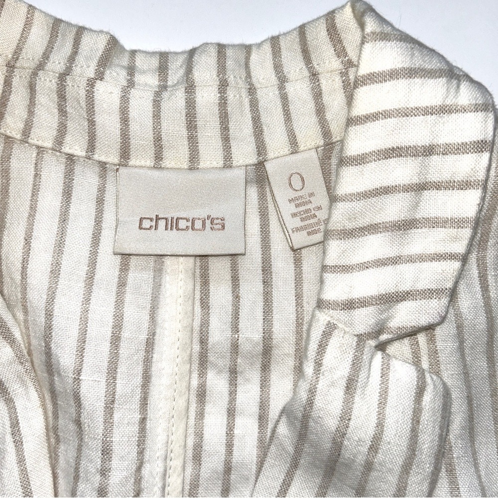 Chico's LINEN Striped Women's Blazer Jacket Size 0 or Small - Picture 10 of 14